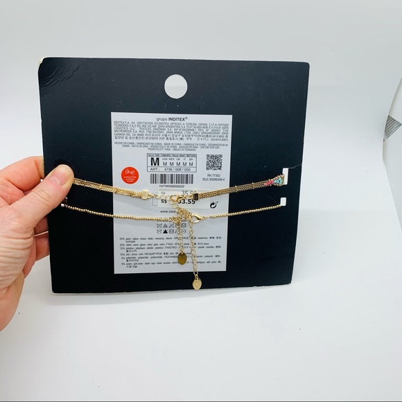 NWT Zara Accessories Two Gold Chokers - Picture 3 of 3